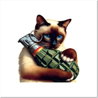 Cat and Grenade Posters and Art
